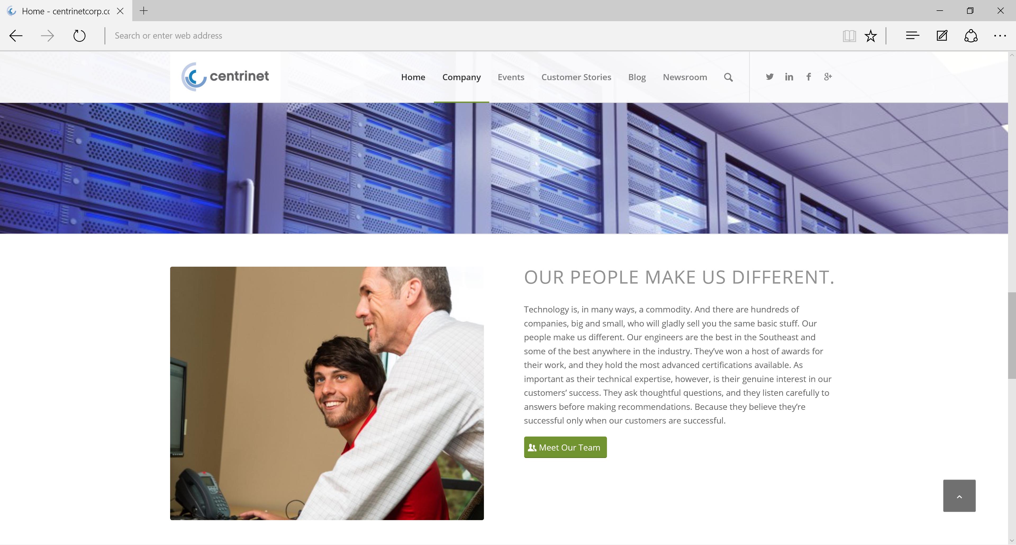 Centrinet WordPress Website Design and Development