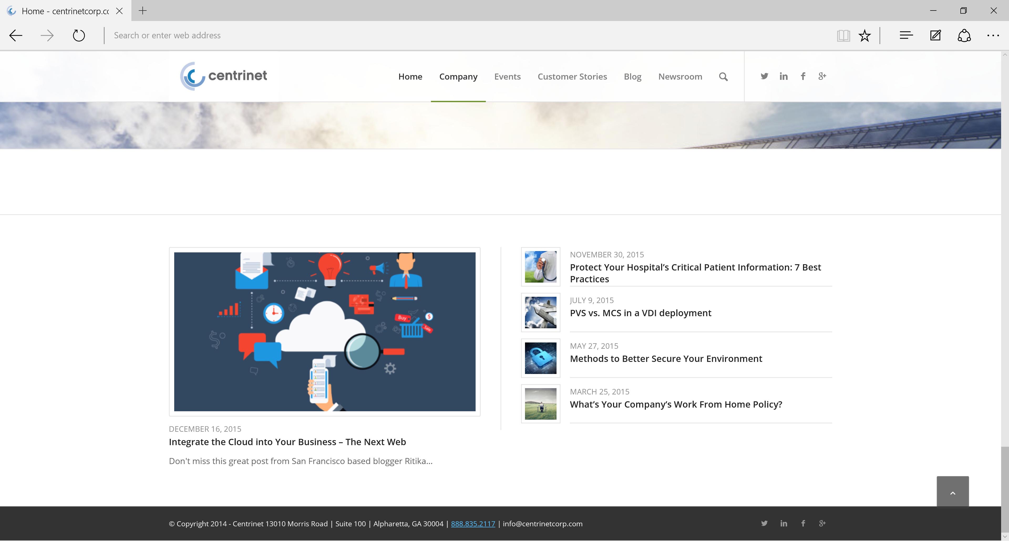Centrinet WordPress Website Design and Development