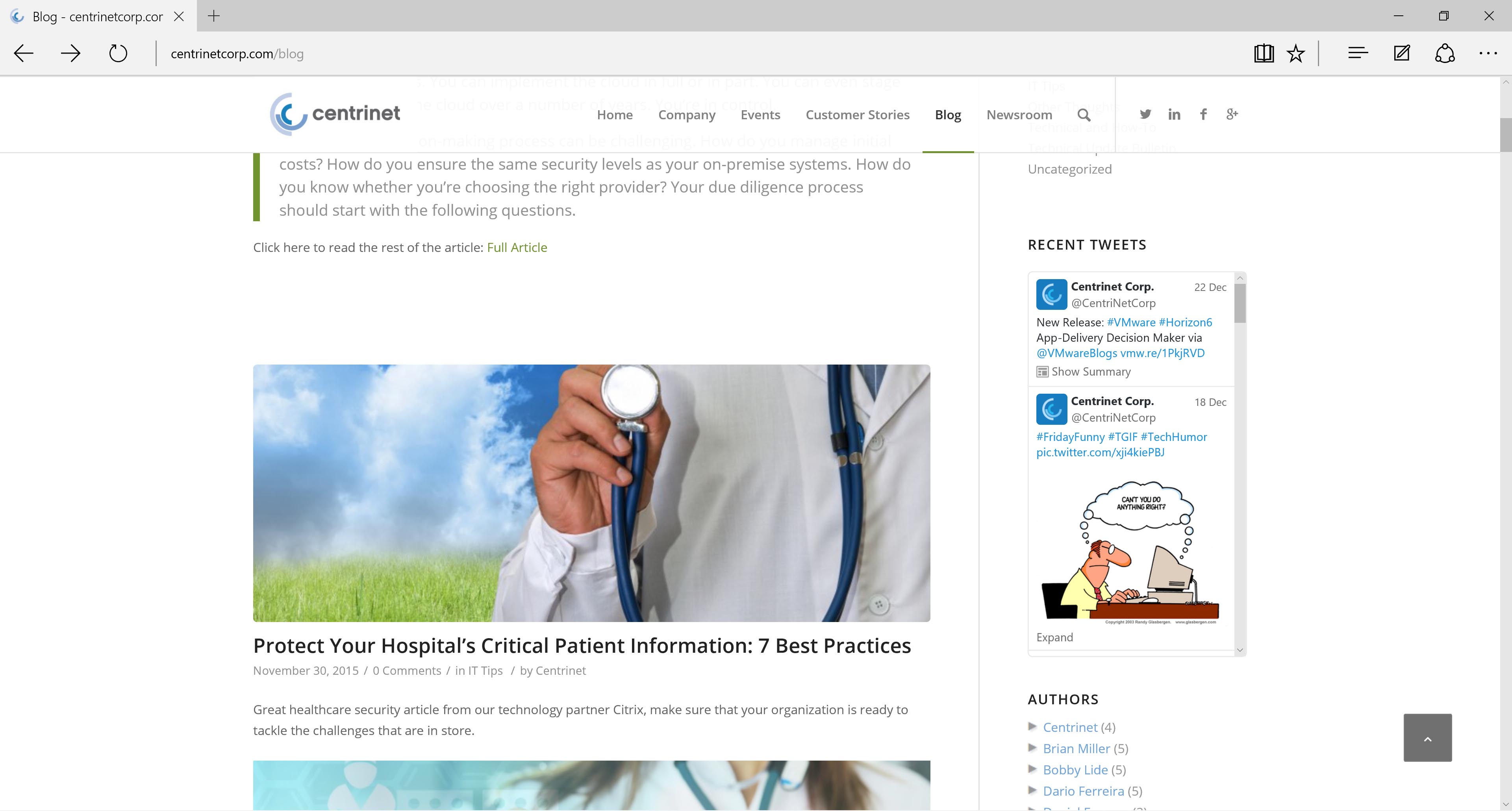 Centrinet WordPress Website Design and Development