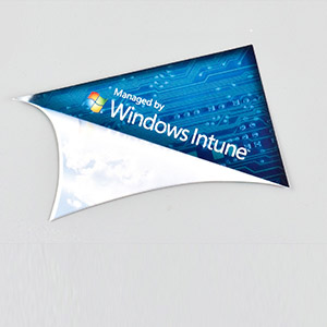 Windows Intune Laptop Stickers - Promotional Campaign Design