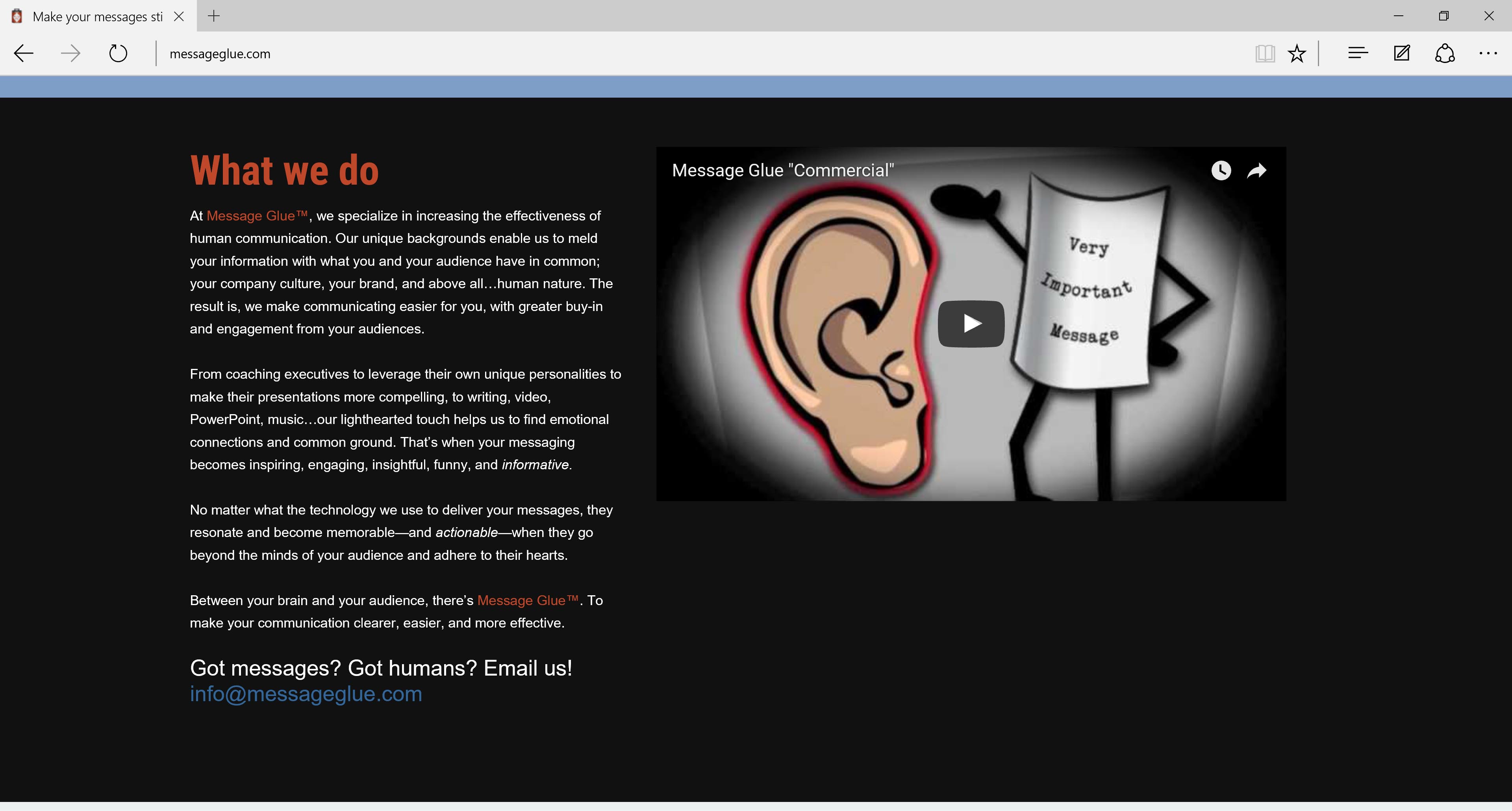 Messageglue WordPress Website