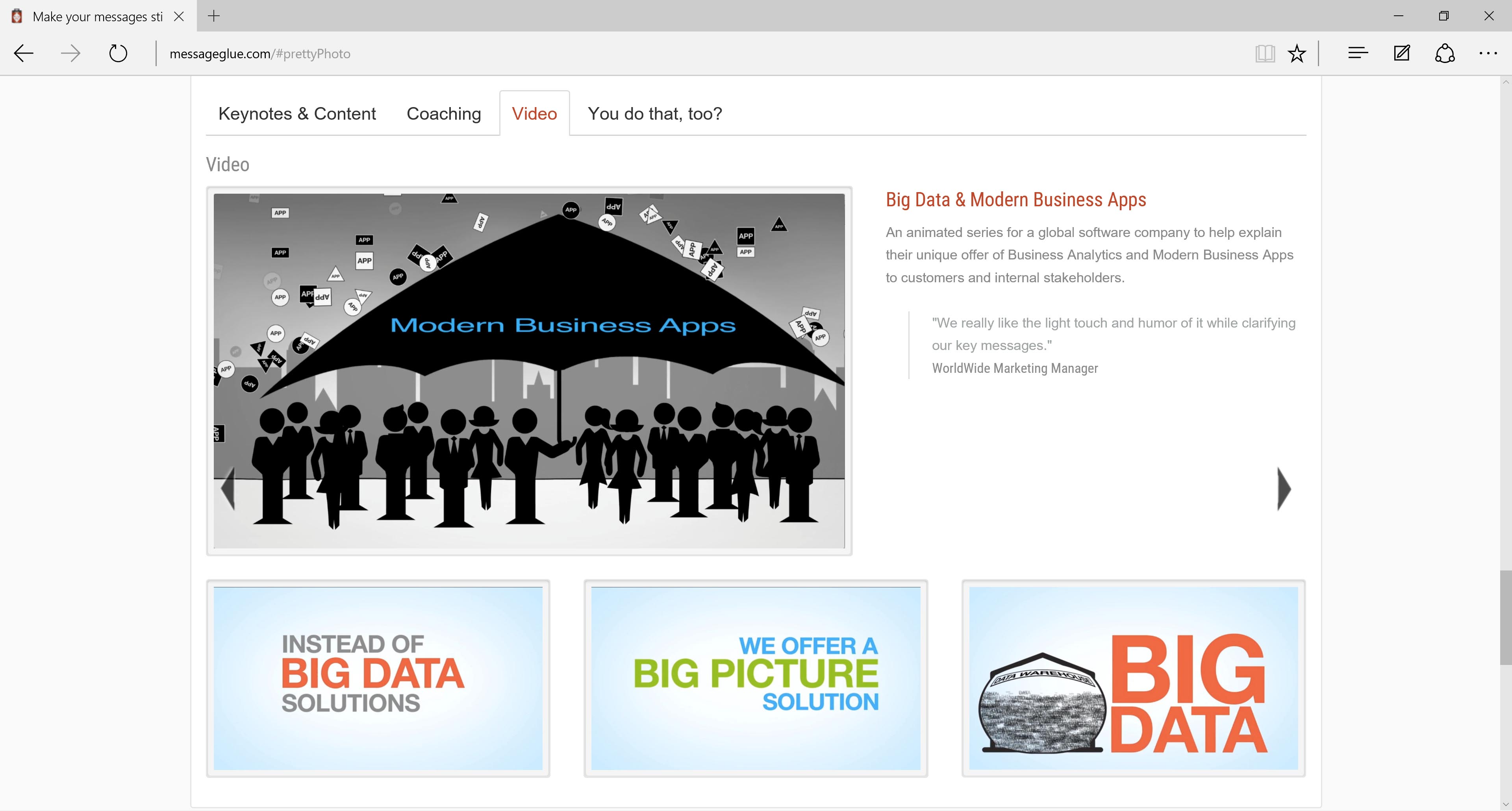 Messageglue WordPress Website